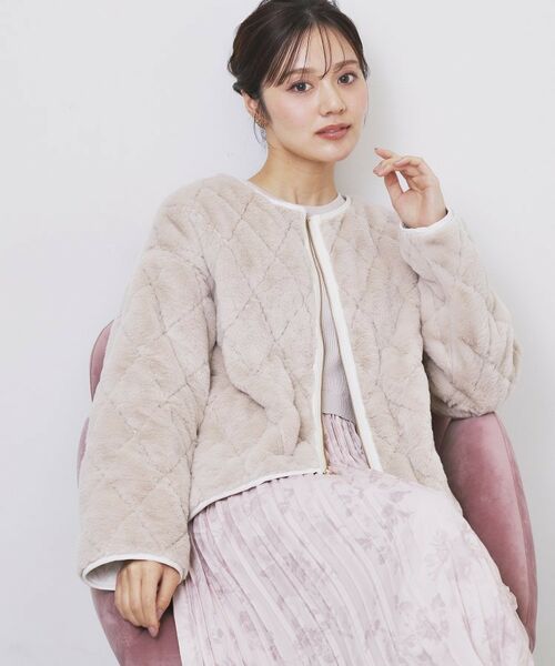 index / インデックス レザーブルゾン・ジャケット | リバーシブル キルティングファーブルゾン【洗濯機OK】 | 詳細8