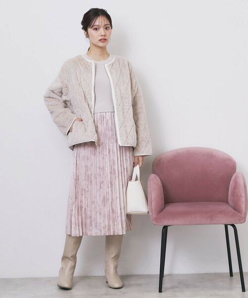 index / インデックス レザーブルゾン・ジャケット | リバーシブル キルティングファーブルゾン【洗濯機OK】 | 詳細9