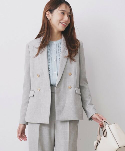 index / インデックス テーラードジャケット | 《Oggi掲載》ダブルブレストテーラードジャケット/セットアップ対応可【洗える】 | 詳細11