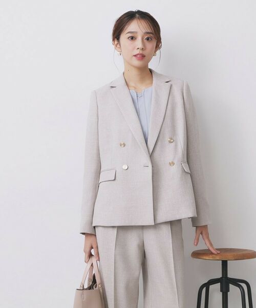 index / インデックス テーラードジャケット | 《Oggi掲載》ダブルブレストテーラードジャケット/セットアップ対応可【洗える】 | 詳細19