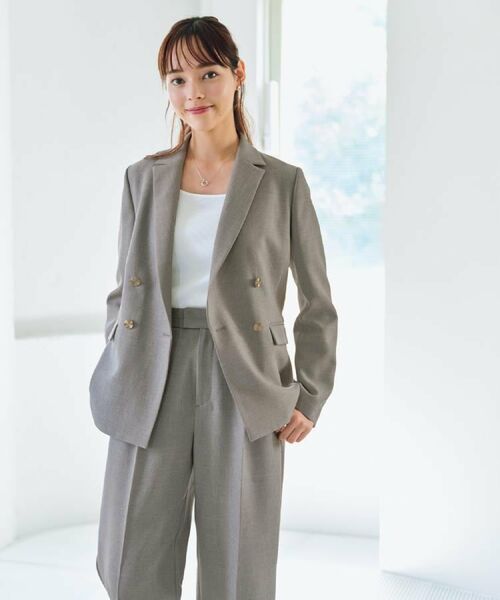 index / インデックス テーラードジャケット | 《Oggi掲載》ダブルブレストテーラードジャケット/セットアップ対応可【洗える】 | 詳細3
