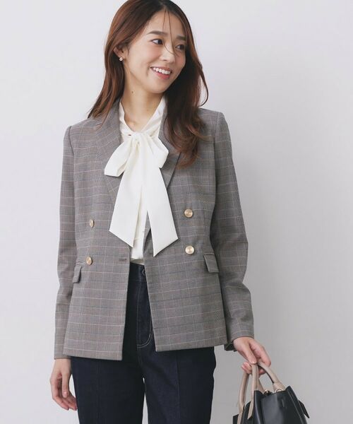 index / インデックス テーラードジャケット | 《Oggi掲載》ダブルブレストテーラードジャケット/セットアップ対応可【洗える】 | 詳細4