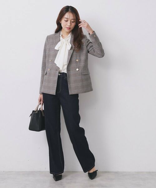 index / インデックス テーラードジャケット | 《Oggi掲載》ダブルブレストテーラードジャケット/セットアップ対応可【洗える】 | 詳細6