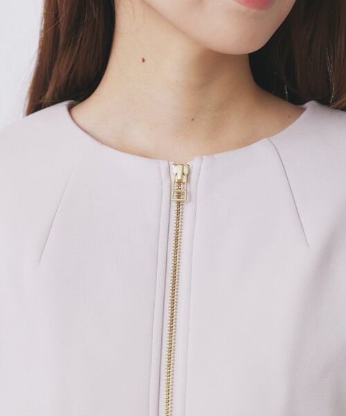 index / インデックス レザーブルゾン・ジャケット | キルティング切替ノーカラーブルゾン【洗濯機OK】 | 詳細12