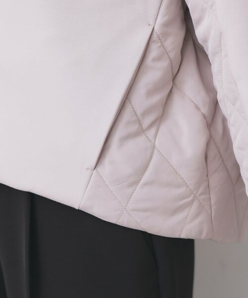 index / インデックス レザーブルゾン・ジャケット | キルティング切替ノーカラーブルゾン【洗濯機OK】 | 詳細15