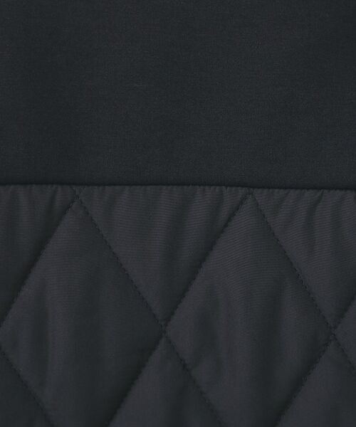 index / インデックス レザーブルゾン・ジャケット | キルティング切替ノーカラーブルゾン【洗濯機OK】 | 詳細4