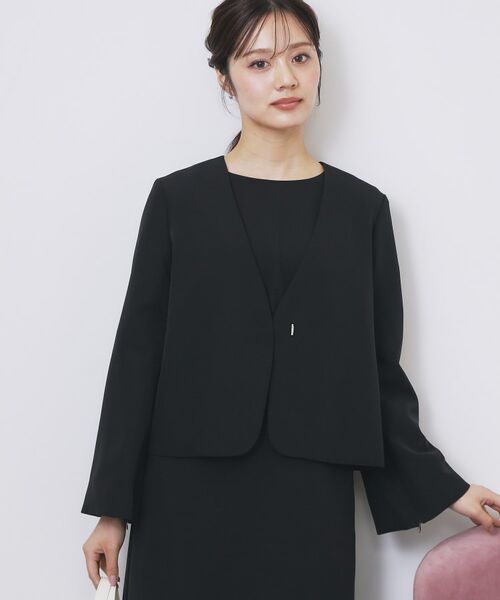 index/インデックス ノーカラージャケット【洗濯機OK】 ブラック(019) 38(M)