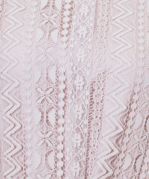 index / インデックス ミニ丈・ひざ丈ワンピース | 幾何ラインレースワンピース【洗濯機OK】 | 詳細13