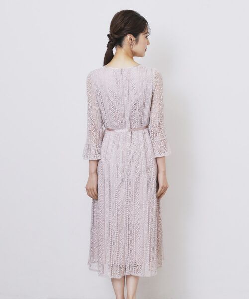 index / インデックス ミニ丈・ひざ丈ワンピース | 幾何ラインレースワンピース【洗濯機OK】 | 詳細24