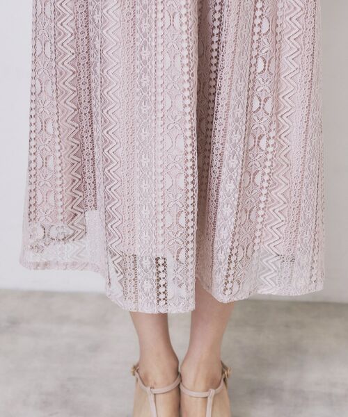 index / インデックス ミニ丈・ひざ丈ワンピース | 幾何ラインレースワンピース【洗濯機OK】 | 詳細27