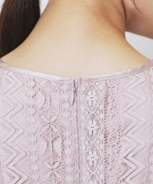 index / インデックス ミニ丈・ひざ丈ワンピース | 幾何ラインレースワンピース【洗濯機OK】 | 詳細28