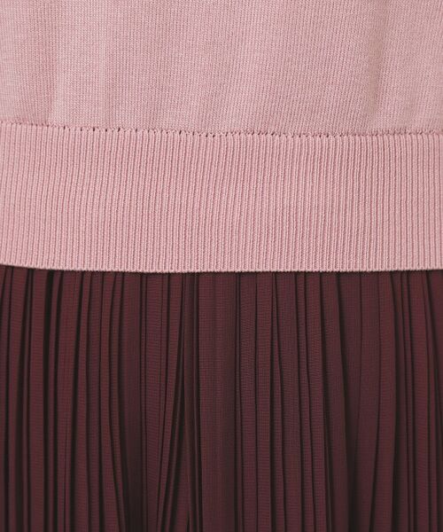 index / インデックス ミニ丈・ひざ丈ワンピース | 刺繍デザインドッキングプリーツワンピース【洗濯機OK】 | 詳細11