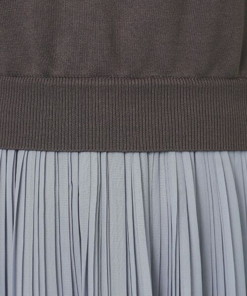 index / インデックス ミニ丈・ひざ丈ワンピース | 刺繍デザインドッキングプリーツワンピース【洗濯機OK】 | 詳細3