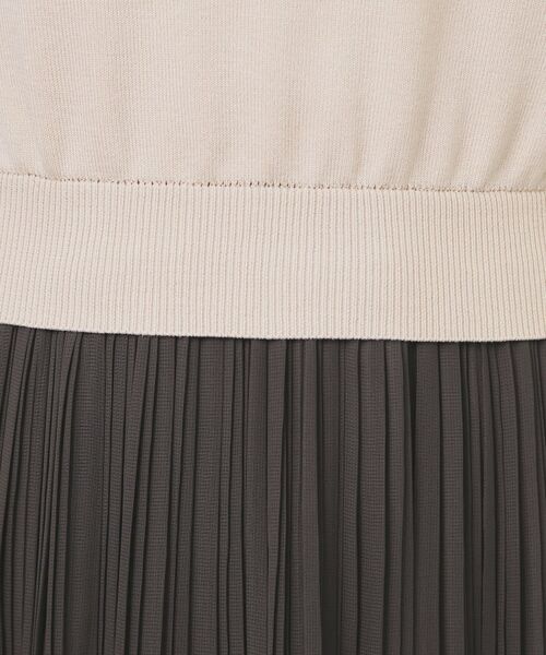 index / インデックス ミニ丈・ひざ丈ワンピース | 刺繍デザインドッキングプリーツワンピース【洗濯機OK】 | 詳細7