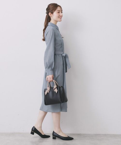 index / インデックス ロング・マキシ丈ワンピース | ラメストライプシャツワンピース【洗濯機OK/イージーアイロン】 | 詳細17