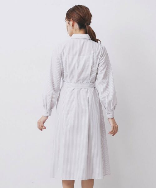 index / インデックス ロング・マキシ丈ワンピース | ラメストライプシャツワンピース【洗濯機OK/イージーアイロン】 | 詳細23