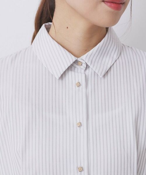 index / インデックス ロング・マキシ丈ワンピース | ラメストライプシャツワンピース【洗濯機OK/イージーアイロン】 | 詳細24