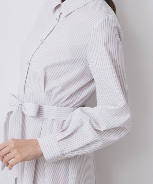 index / インデックス ロング・マキシ丈ワンピース | ラメストライプシャツワンピース【洗濯機OK/イージーアイロン】 | 詳細25