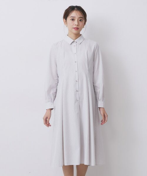 index / インデックス ロング・マキシ丈ワンピース | ラメストライプシャツワンピース【洗濯機OK/イージーアイロン】 | 詳細28