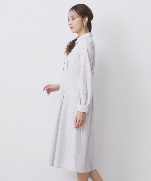 index / インデックス ロング・マキシ丈ワンピース | ラメストライプシャツワンピース【洗濯機OK/イージーアイロン】 | 詳細29