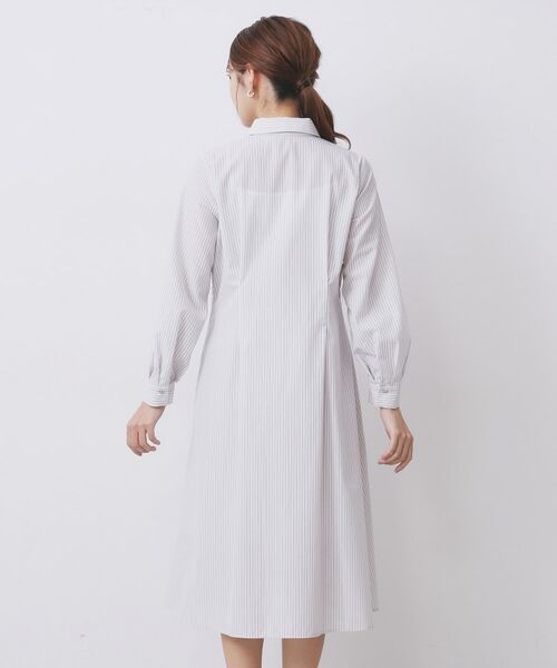 index / インデックス ロング・マキシ丈ワンピース | ラメストライプシャツワンピース【洗濯機OK/イージーアイロン】 | 詳細30