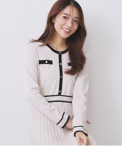 index / インデックス ロング・マキシ丈ワンピース | バイカラードッキング風ニットワンピース【洗濯機OK/抗ピル】