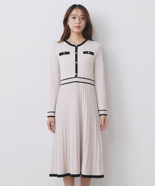 index / インデックス ロング・マキシ丈ワンピース | バイカラードッキング風ニットワンピース【洗濯機OK/抗ピル】 | 詳細12