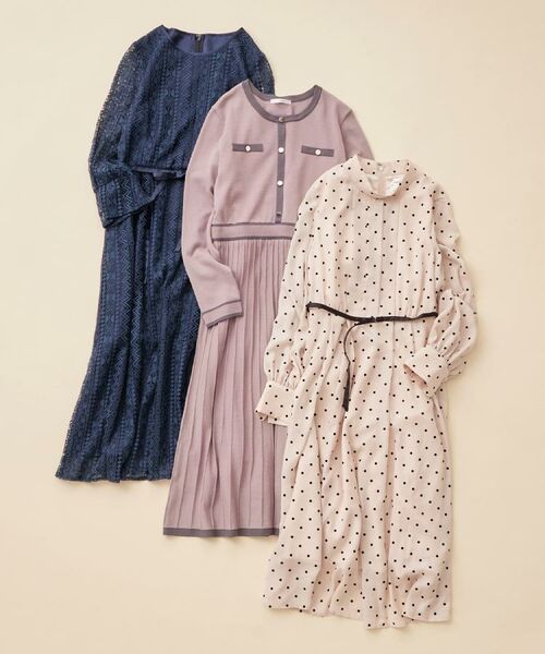 index / インデックス ロング・マキシ丈ワンピース | バイカラードッキング風ニットワンピース【洗濯機OK/抗ピル】 | 詳細19