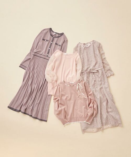 index / インデックス ロング・マキシ丈ワンピース | バイカラードッキング風ニットワンピース【洗濯機OK/抗ピル】 | 詳細20