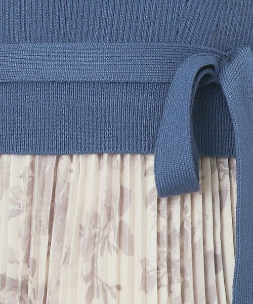 index / インデックス ミニ丈・ひざ丈ワンピース | フラワープリーツドッキングニットワンピース【洗濯機OK】 | 詳細14