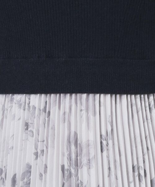 index / インデックス ミニ丈・ひざ丈ワンピース | フラワープリーツドッキングニットワンピース【洗濯機OK】 | 詳細21
