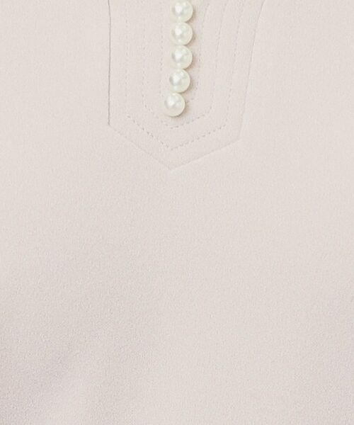 index / インデックス ミニ丈・ひざ丈ワンピース | パール調ボタン付きキーネックワンピース【洗濯機OK】《S～3L》 | 詳細14