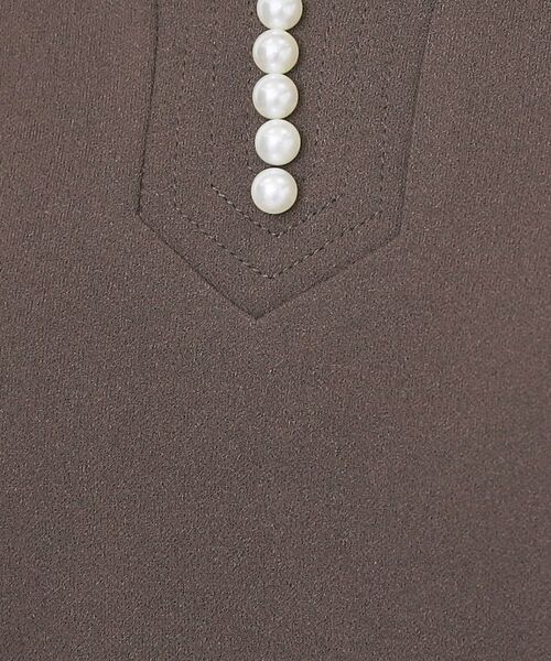 index / インデックス ミニ丈・ひざ丈ワンピース | パール調ボタン付きキーネックワンピース【洗濯機OK】《S～3L》 | 詳細21