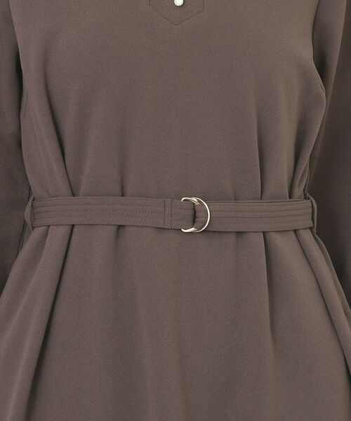 index / インデックス ミニ丈・ひざ丈ワンピース | パール調ボタン付きキーネックワンピース【洗濯機OK】《S～3L》 | 詳細27