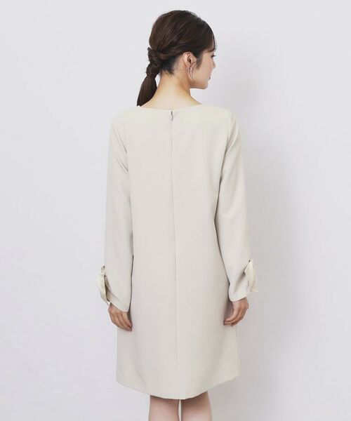 index / インデックス ミニ丈・ひざ丈ワンピース | ダブルクロスリボンスリーブワンピース【洗濯機OK】 | 詳細17