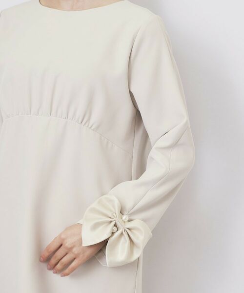 index / インデックス ミニ丈・ひざ丈ワンピース | ダブルクロスリボンスリーブワンピース【洗濯機OK】 | 詳細19