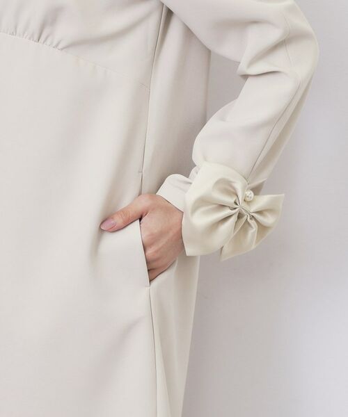 index / インデックス ミニ丈・ひざ丈ワンピース | ダブルクロスリボンスリーブワンピース【洗濯機OK】 | 詳細20