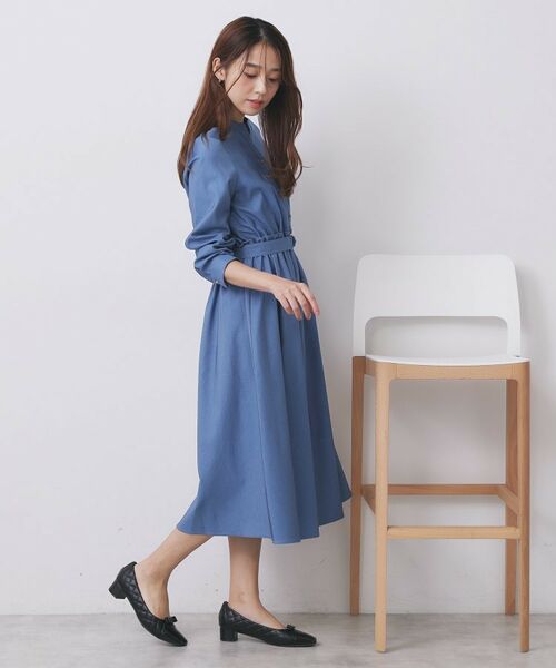 index / インデックス ロング・マキシ丈ワンピース | シャンブレーツイルドッキングフレアワンピース【洗濯機OK/イージーアイロン】 | 詳細10