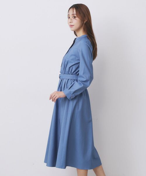 index / インデックス ロング・マキシ丈ワンピース | シャンブレーツイルドッキングフレアワンピース【洗濯機OK/イージーアイロン】 | 詳細23