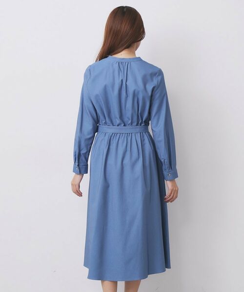 index / インデックス ロング・マキシ丈ワンピース | シャンブレーツイルドッキングフレアワンピース【洗濯機OK/イージーアイロン】 | 詳細24