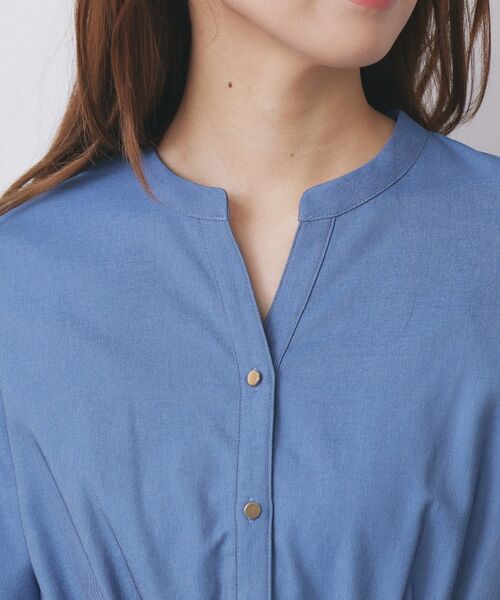 index / インデックス ロング・マキシ丈ワンピース | シャンブレーツイルドッキングフレアワンピース【洗濯機OK/イージーアイロン】 | 詳細25