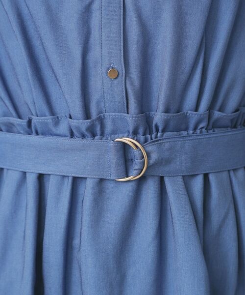 index / インデックス ロング・マキシ丈ワンピース | シャンブレーツイルドッキングフレアワンピース【洗濯機OK/イージーアイロン】 | 詳細27