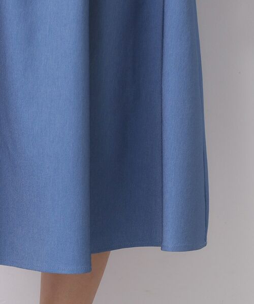 index / インデックス ロング・マキシ丈ワンピース | シャンブレーツイルドッキングフレアワンピース【洗濯機OK/イージーアイロン】 | 詳細28