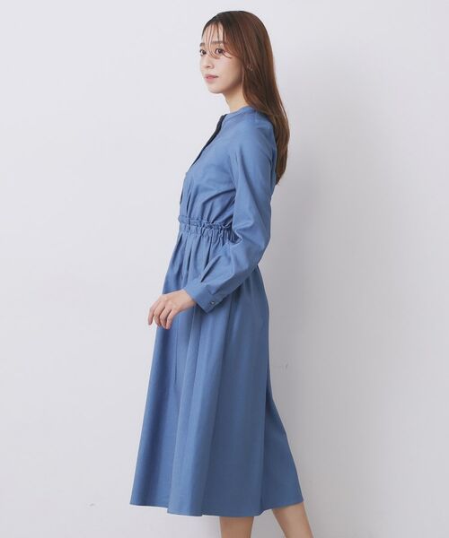 index / インデックス ロング・マキシ丈ワンピース | シャンブレーツイルドッキングフレアワンピース【洗濯機OK/イージーアイロン】 | 詳細30