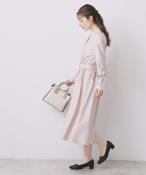 index / インデックス ロング・マキシ丈ワンピース | シャンブレーツイルドッキングフレアワンピース【洗濯機OK/イージーアイロン】 | 詳細4