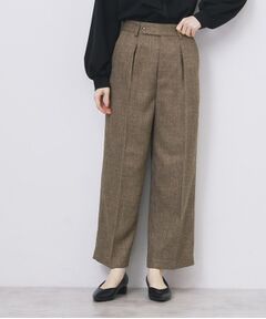index / インデックス パンツ | ツィード調ワイドストレートパンツ【洗濯機OK/防シワ】