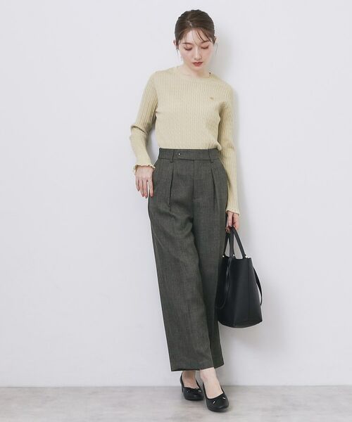 index / インデックス パンツ | ツィード調ワイドストレートパンツ【洗濯機OK/防シワ】 | 詳細2