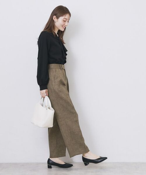 index / インデックス パンツ | ツィード調ワイドストレートパンツ【洗濯機OK/防シワ】 | 詳細7
