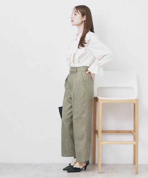 index / インデックス パンツ | ツィード調ワイドストレートパンツ【洗濯機OK/防シワ】 | 詳細9