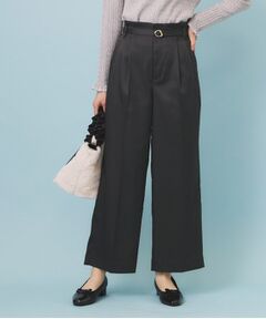 index / インデックス パンツ | ベルト付き2タックワイドパンツ【洗濯機OK/ストレッチ/防シワ/イージーアイロン】